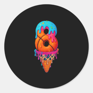 スケルトンドリップ 8歳 アイスクリーム ドリップ 8歳の誕生日 ラウンドシール