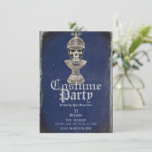 スケルトンナイトブルーハロウィーンスカル衣装パーティー 招待状 (スタンド正面)