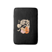 スケルトンハギングキャットハロウィーン猫好きキャットクラス バスマット (正面縦)