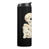 スケルトンハギングキャットハロウィーン猫好きキャットママD タンブラー (回転左)