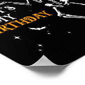 スケルトンハッピーハローウィンとYesそれが私の誕生日 ポスター (角)