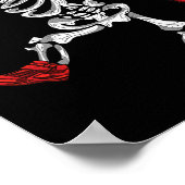 スケルトンハロウィンおもしろいスケルトン遊野球 ポスター (角)