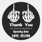 スケルトンハロウィンカワイイ幽霊誕生日会 ラウンドシール (正面)