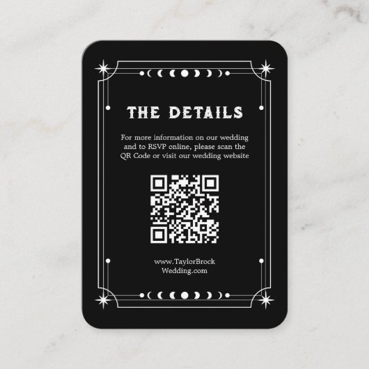 スケルトンハロウィン結婚の詳細Qrコード エンクロージャーカード (正面)