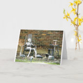 スケルトンハロウィン誕生日 カード (黄色い花)