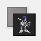 スケルトンハロウィン野球選手 マグネット (正面/裏面)