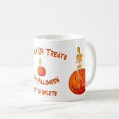 スケルトンハロウィーンのカボチャのちょうちんハロウィンパーソナライズされた コーヒーマグカップ (正面右)