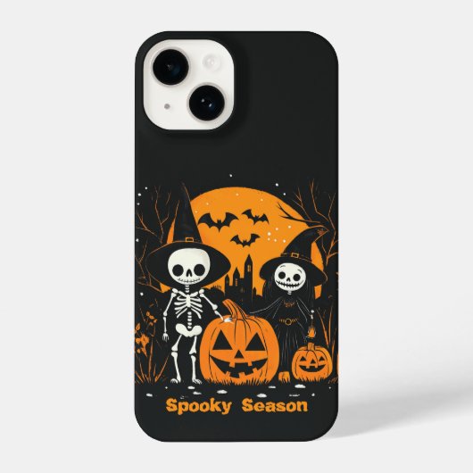 スケルトンハロウィーンの電話ケース iPhoneケース (裏面)