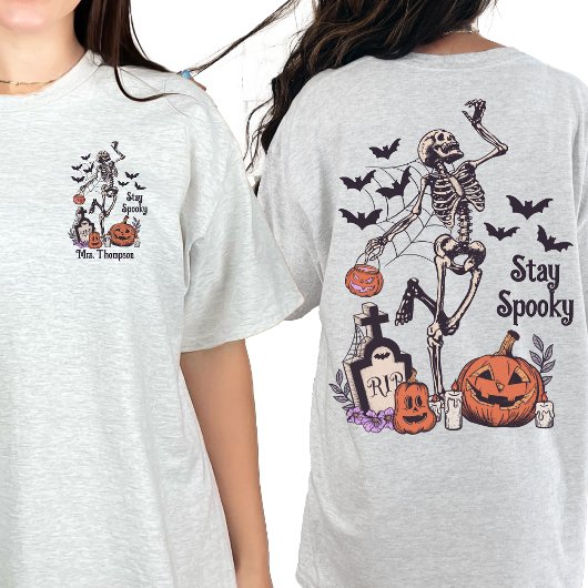 スケルトンハロウィーンステー不気味クールパーソナライズされた Tシャツ