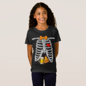 スケルトンハロウィーンビアピザおもしろい妊娠クーデター Tシャツ (正面フル)