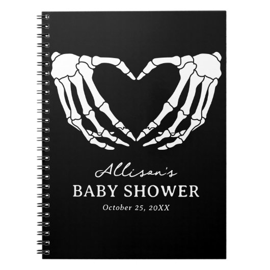 スケルトンハロウィーンベビーシャワーゲストブック ノートブック (正面)