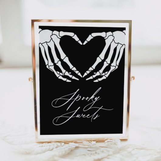 スケルトンハロウィーンベビーシャワー不気味スイーツサイン ポスター