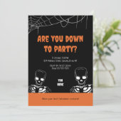 スケルトンハロウィーン大人パーティの招待状 招待状 (スタンド正面)