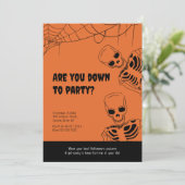 スケルトンハロウィーン大人パーティの招待状 招待状 (スタンド正面)