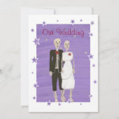 スケルトンハロウィーン結婚式招待状カスタム、 招待状 (正面)