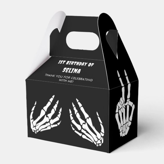 スケルトンハロウィーン誕生日 フェイバーボックス (正面サイド)