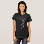スケルトンハロウィーンTシャツ – 踊りスケルトンTシャツ Tシャツ (正面フル)
