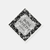 スケルトンハローウィンパーティブラック スタンダードカクテルナプキン (角)