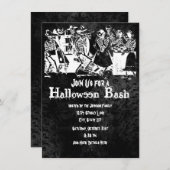 スケルトンハローウィンパーティ招待状 招待状 (正面/裏面)