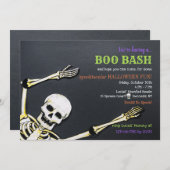スケルトンハローウィンパーティ招待状 招待状 (正面/裏面)