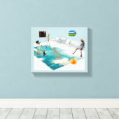 スケルトンハローウィンパーティ キャンバスプリント (インサイチュ (ウッドフロア))