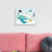 スケルトンハローウィンパーティ キャンバスプリント (インサイチュ (リビング))