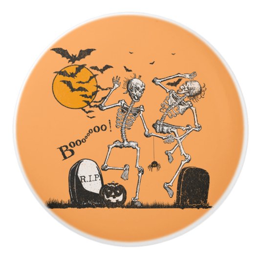 スケルトンハローウィンパーティ セラミックノブ (正面)