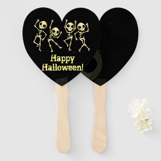 スケルトンハローウィンパーティ ハンドファン (正面&裏面)