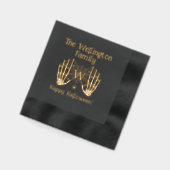 スケルトンハンズスパイダーウェブイニシャル名ハロウィーン#2 箔ナプキン (左)