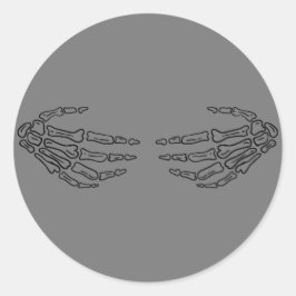 スケルトンハンズハグハロウィーンステッカー ラウンドシール