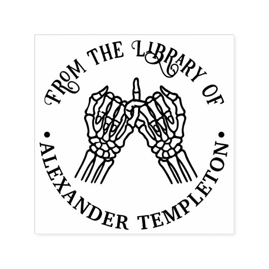 スケルトンハンズピンキースウェア #1P 図書館の本の名前 セルフインキングスタンプ (デザイン)
