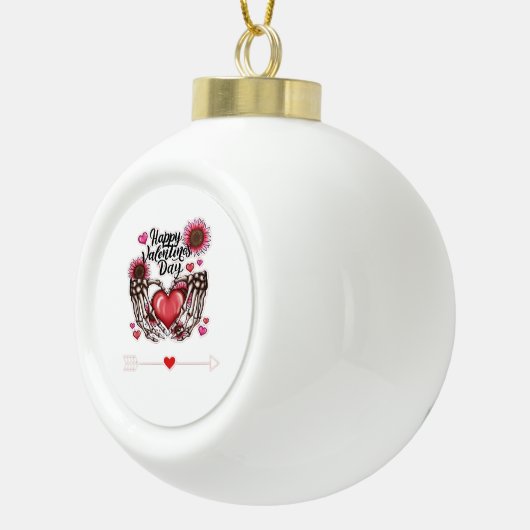 スケルトンハンズヴァレンティーンズデイクラシック セラミックボールオーナメント (右)