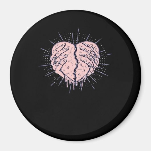 スケルトンハンドとハートクラシック マグネット (正面)