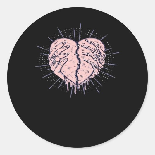 スケルトンハンドとハートクラシック ラウンドシール (正面)