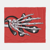 スケルトンハンドと幽霊 フリースブランケット (正面(横))