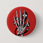 スケルトンハンドと幽霊 缶バッジ (正面)