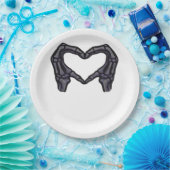 スケルトンハンドによるハートの形成 ペーパープレート (パーティー)