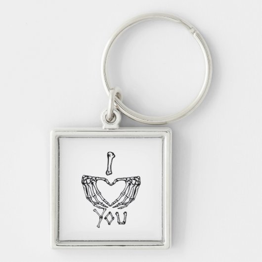 スケルトンハンドによるハート キーホルダー (正面)