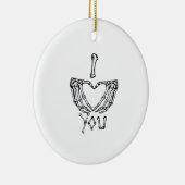 スケルトンハンドによるハート セラミックオーナメント (右)