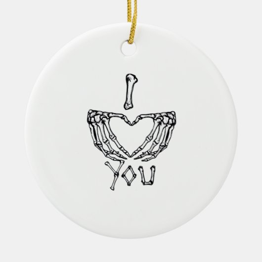 スケルトンハンドによるハート セラミックオーナメント (正面)