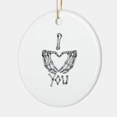 スケルトンハンドによるハート セラミックオーナメント (左)