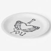 スケルトンハンドによるハート ペーパープレート (アングル)