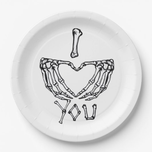 スケルトンハンドによるハート ペーパープレート (正面)
