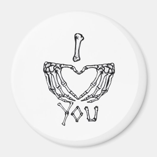 スケルトンハンドによるハート マグネット (正面)