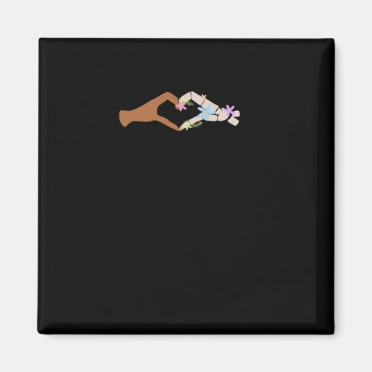 スケルトンハンドのハート表示の基本 マグネット (正面)