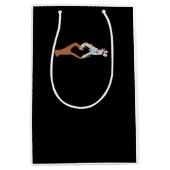 スケルトンハンドのハート表示の基本 ミディアムペーパーバッグ (正面)