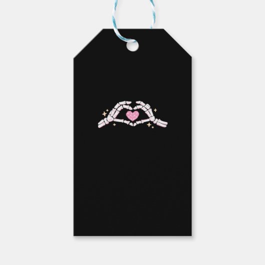 スケルトンハンドのハート おもしろい ギフトタグ (正面)
