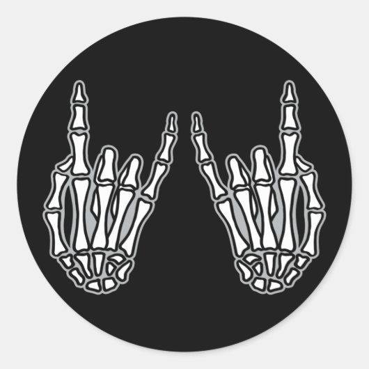 スケルトンハンドのロックンロール ラウンドシール (正面)