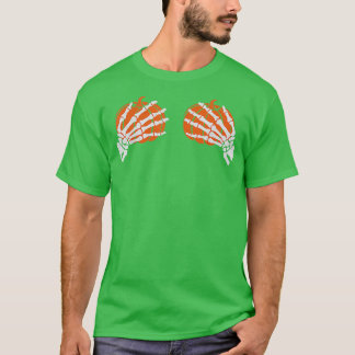スケルトンハンドカボチャのブラコスチューム面白いハロウィーン7 Tシャツ