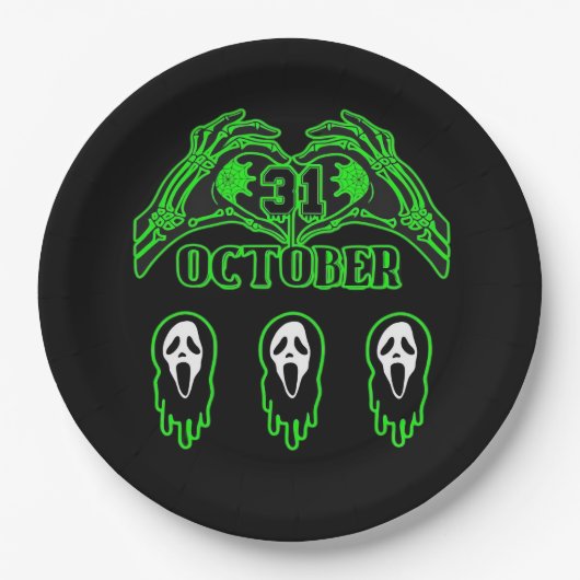 スケルトンハンドクラシックデザイン ペーパープレート (正面)